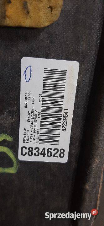 Półka tylna tył bagażnika BMW 5 F10 sedan Włoszczowa