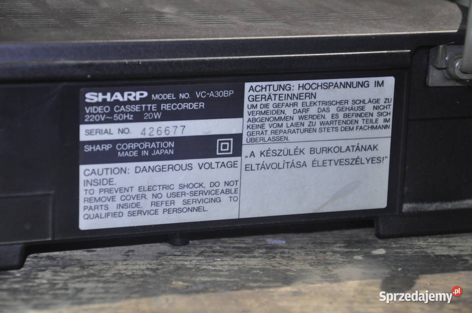 Magnetowid Video Sharp Digital Retro PRL Klasyk Magnetowidy