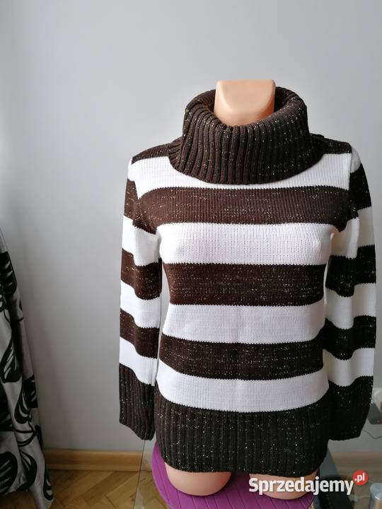 NOWY SWETER GOLF W PASY ZE ZŁOTĄ NITKĄ Łódź