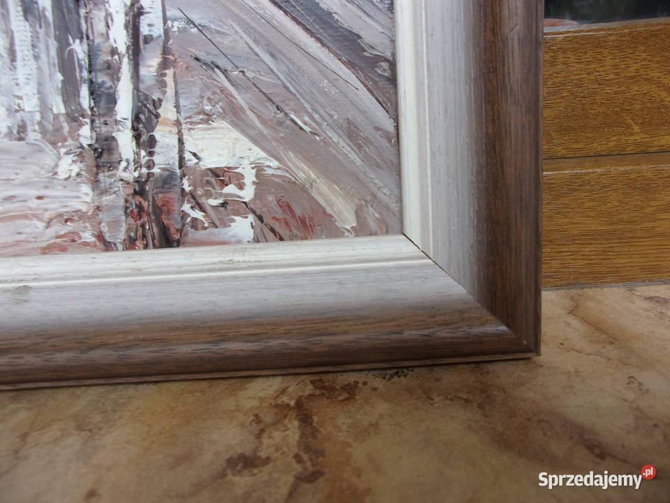 Katedra Notre Dame w Paryżu Jeśień obraz olejny Warszawa sprzedam