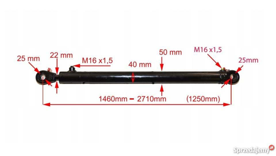 Siłownik Hydrauliczny 40x22 Skok 1250 Mocowania Solec Kujawski
