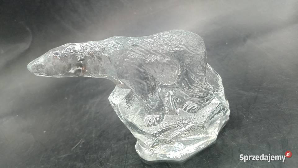 Zabytkowy przycisk do papieru szklany niedźwiedź Zamość sprzedam