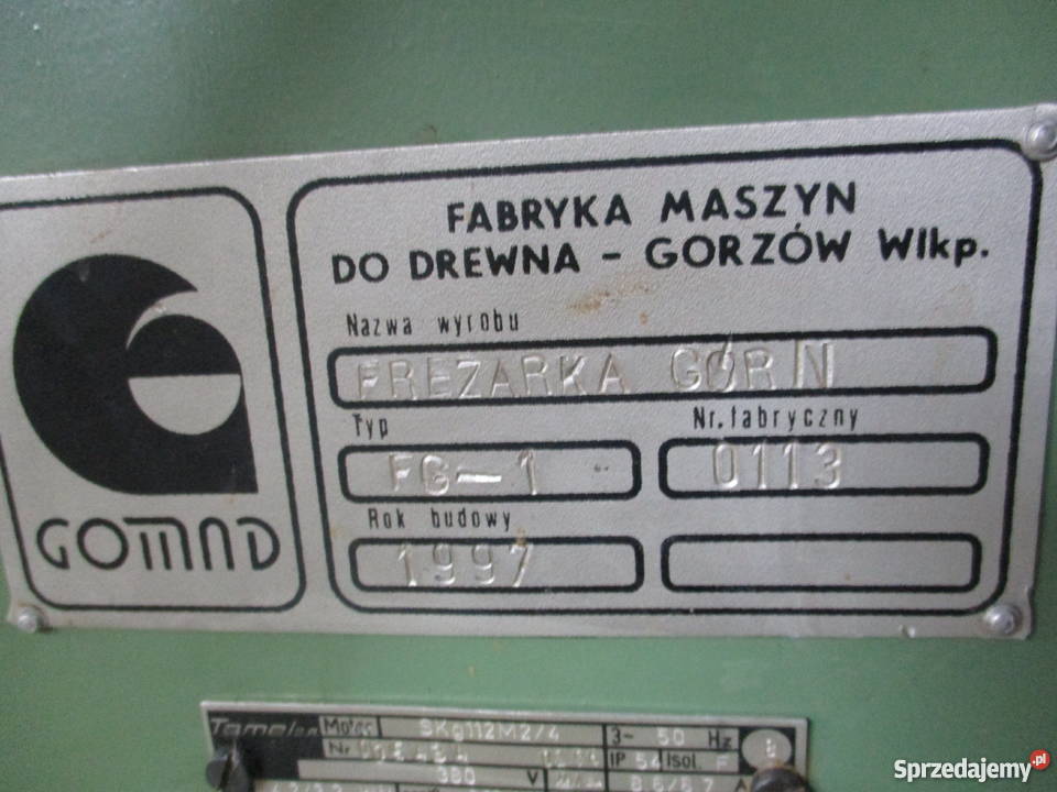 Frezarka górnowrzecionowa FG1 GOMAD Reda