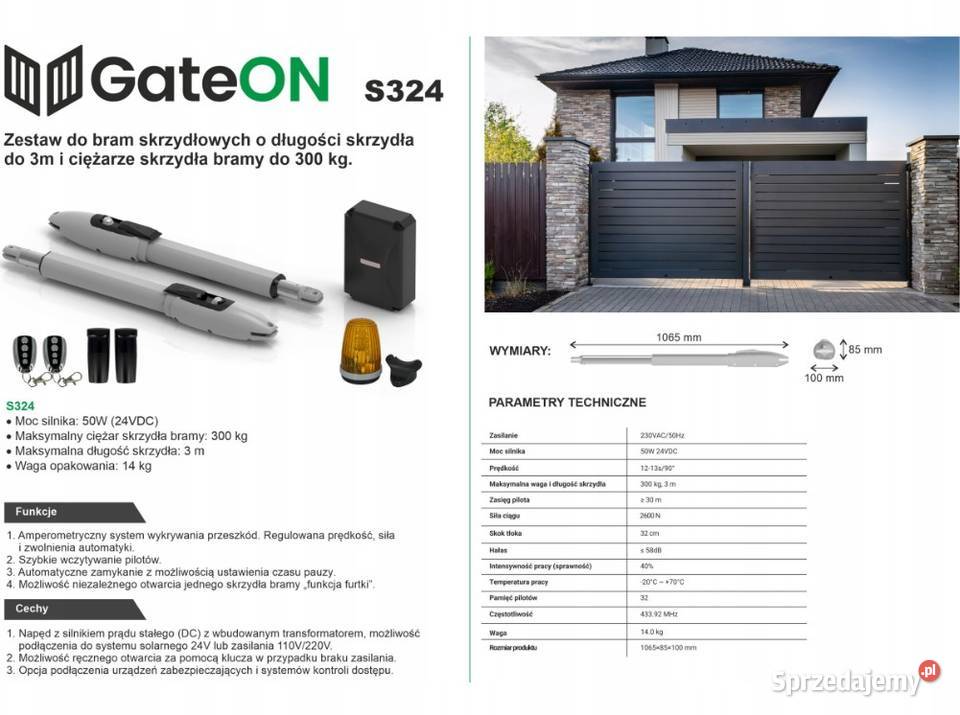 GateOn S324 napęd do bram skrzydłowych Wiskitki