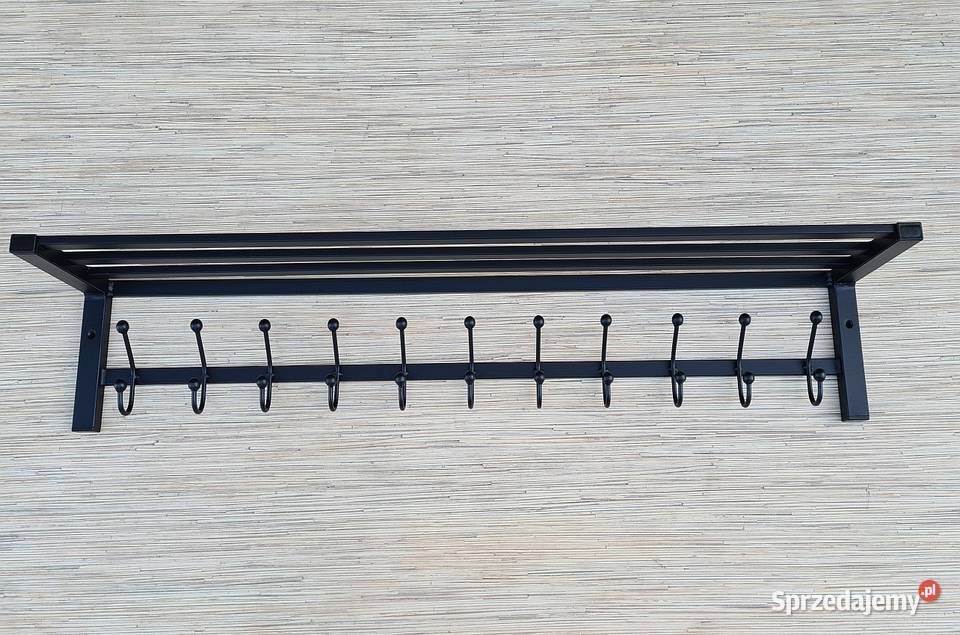 Wieszak 110 metalowy z półką czarny z metalu Siepraw sprzedam