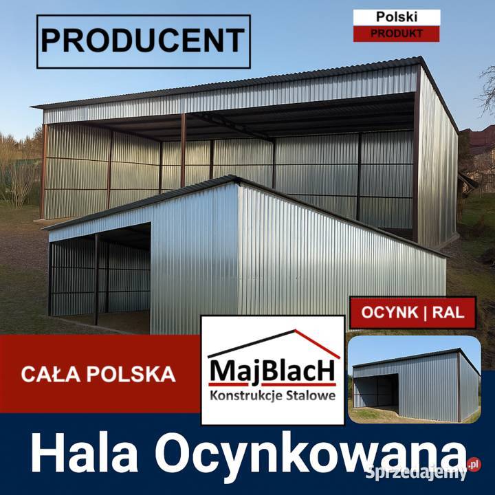 OCYNKOWANA Wiata Otwarta Garaż Blaszany HALA 54m2