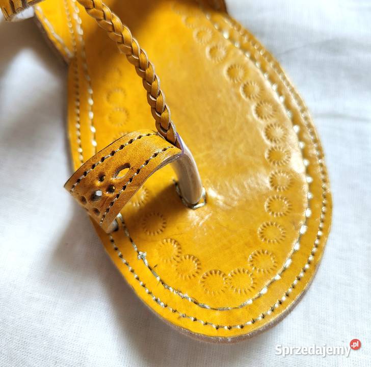 KOHYL Skórzane japonki kohalpuri 37 żółte Szczecin