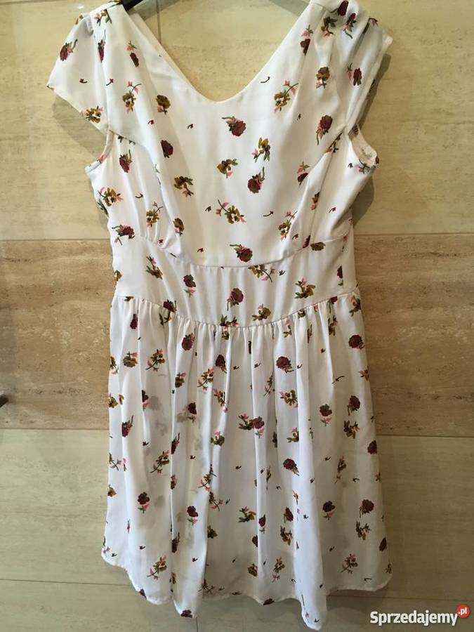 biała sukienka w kwiaty 36 S asos Szczecin