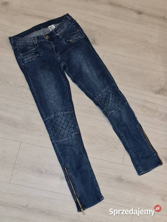 Spodnie rurki skinny zipy przeszycia 36S