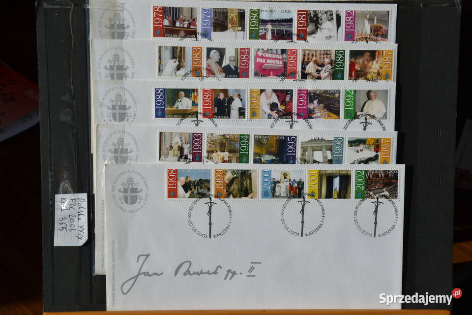 Znaczki Papież JP II Polska XXIX FDC Ks Filatelistyka dolnośląskie Sobótka