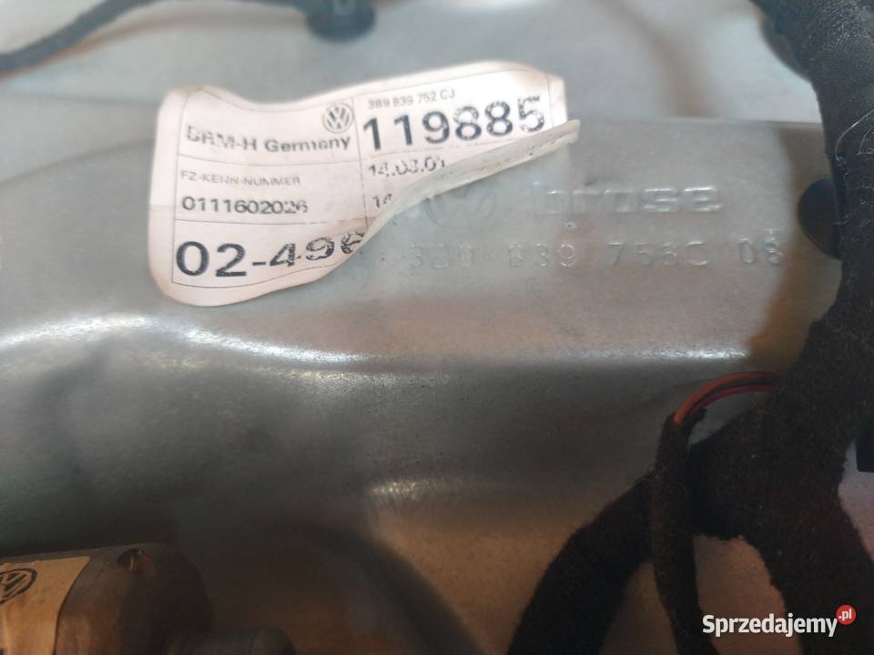 Mechanizm SzybBlacha Prawy Tył Vw Passat B5 3B9