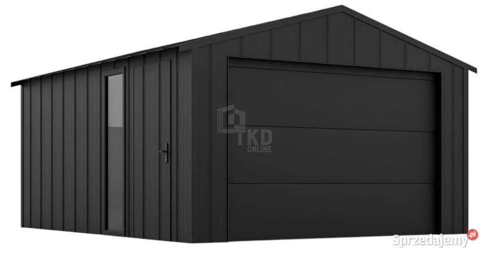 Garaż blaszany 4x6 brama segmentowa okno drzwi Sieradz