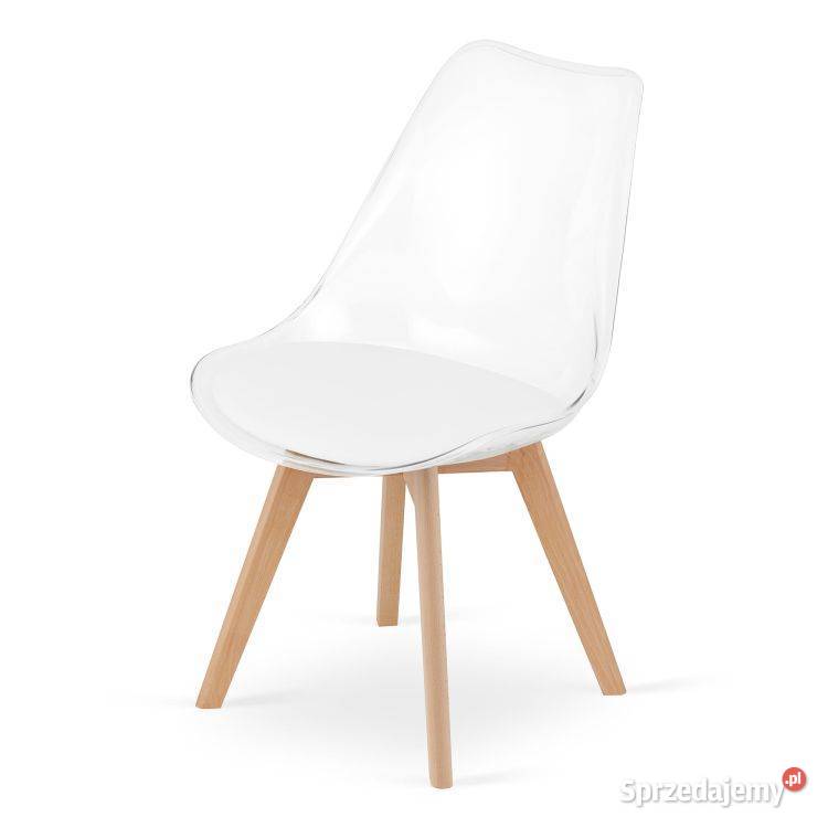 Zestaw czterech krzeseł przezroczyste nogi