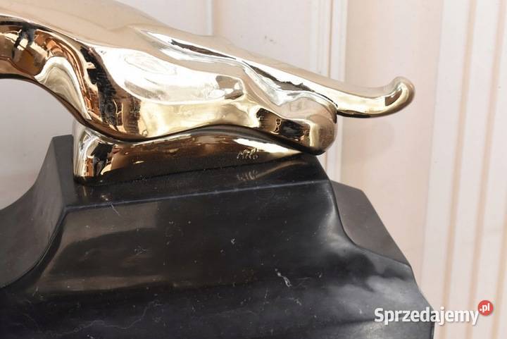 Srebrny Skaczący Jaguar Figura z Brazu Podstawa sprzedam