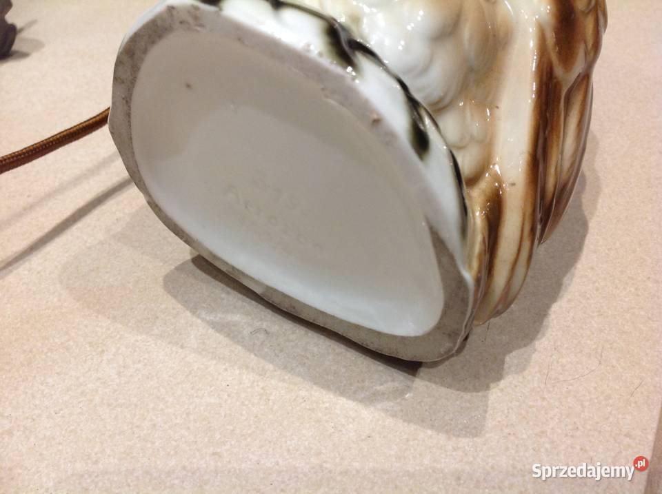 Stara Lampa Ceramiczna Sowa Sygnatura