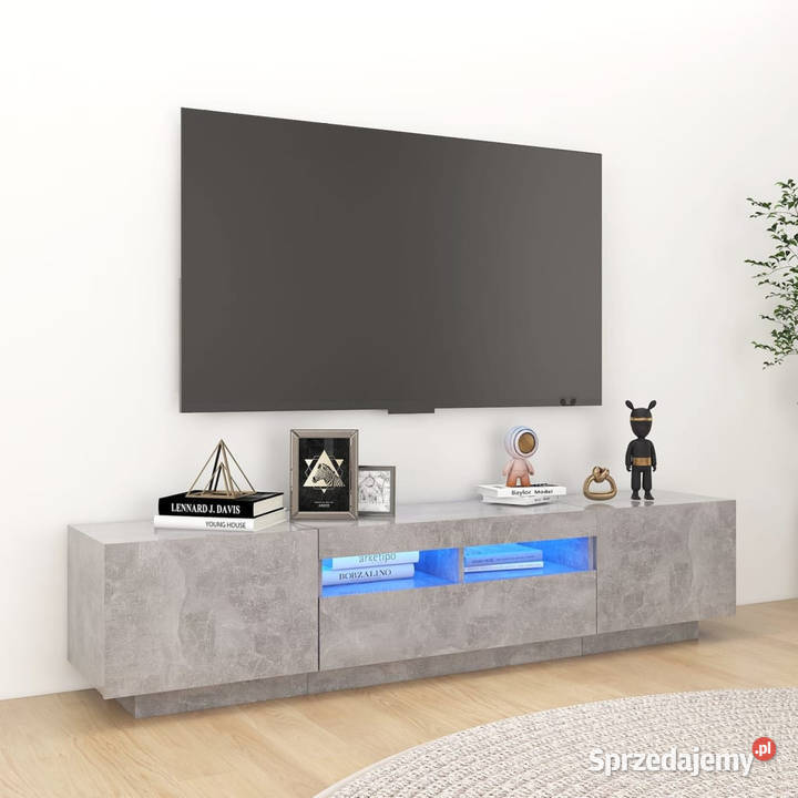 Szafka TV z oświetleniem LED szarość betonu mazowieckie sprzedam