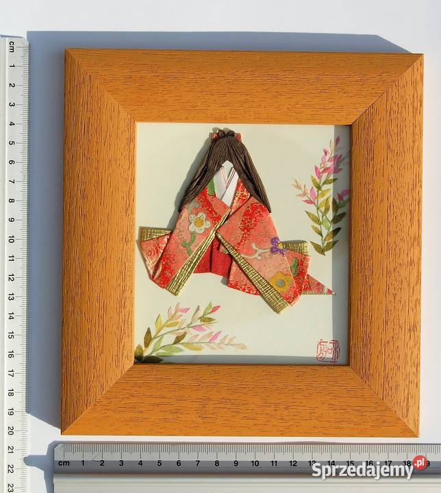 Origami japońskie kobieta w kimonie gejsza obraz Lublin