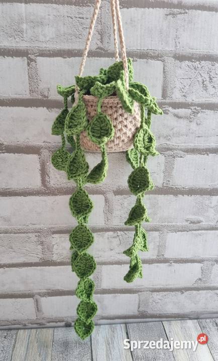 Epipremnum na szydełku dekoracja ścienna prezent sprzedam