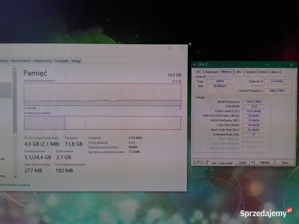 Samsung DDR4 2x8GB16GB sprawna PC42133MHz CL15 kujawsko-pomorskie Bydgoszcz