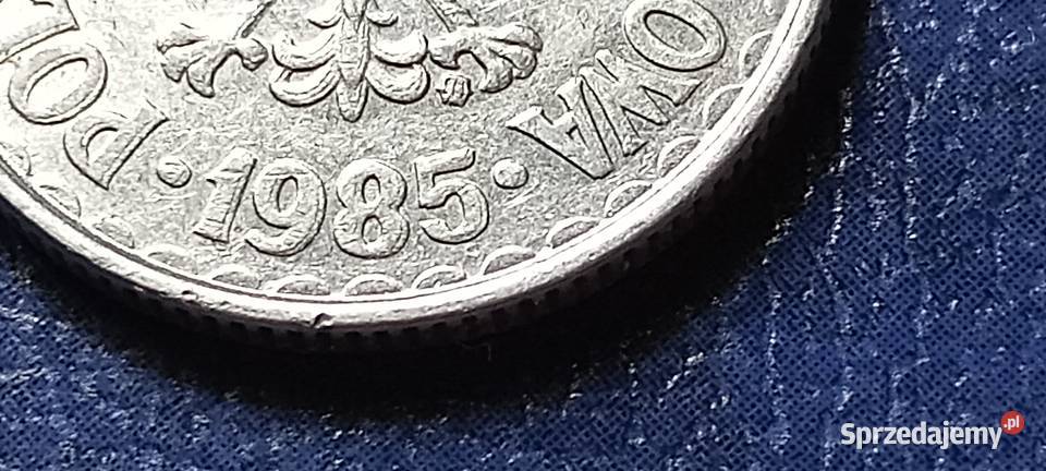 Stare monety 1 złoty 1985 podwójna data i napis Lesko