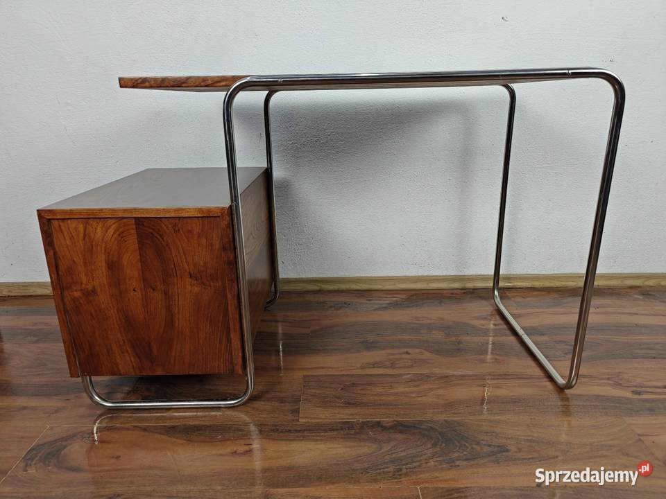 Biurko ciemny brąz chrom czereśnia Bauhaus Art Warszawa