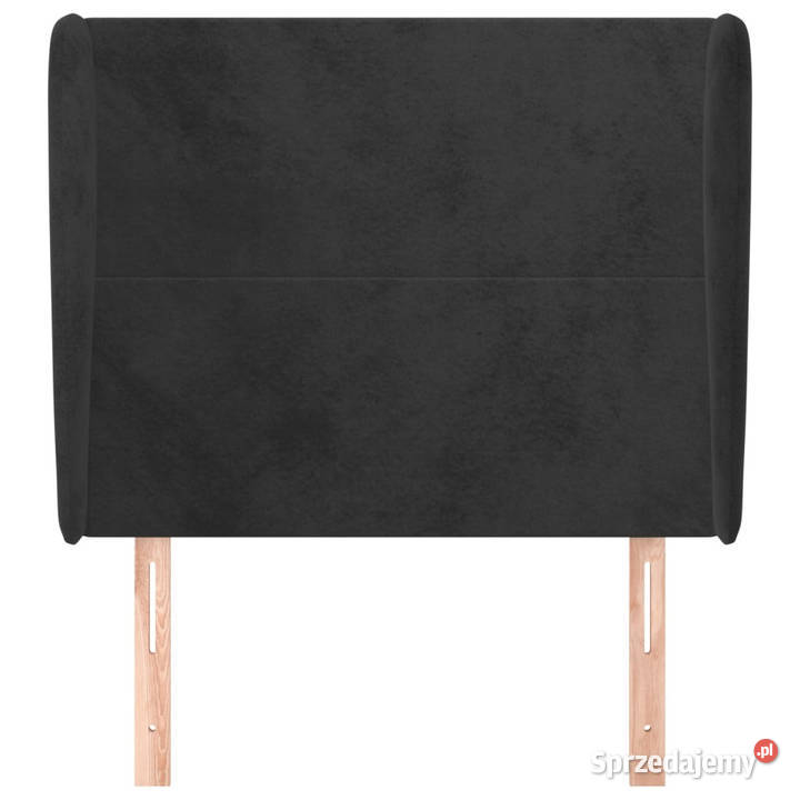 Zagłówek uszak czarny 83x23x118128 aksamit