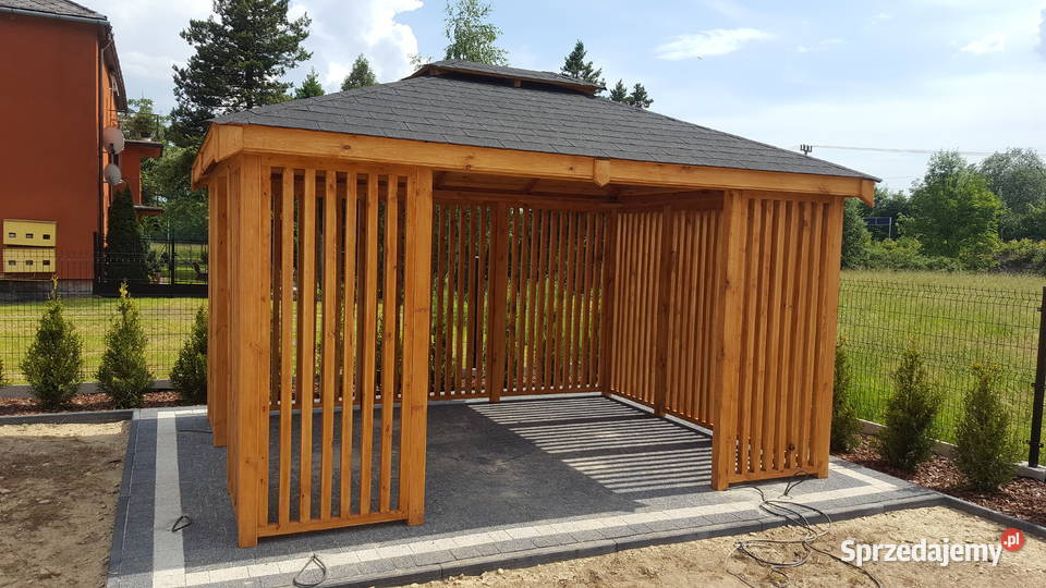 Drewniany domek letniskowy z altaną 2w1 5x3 m na