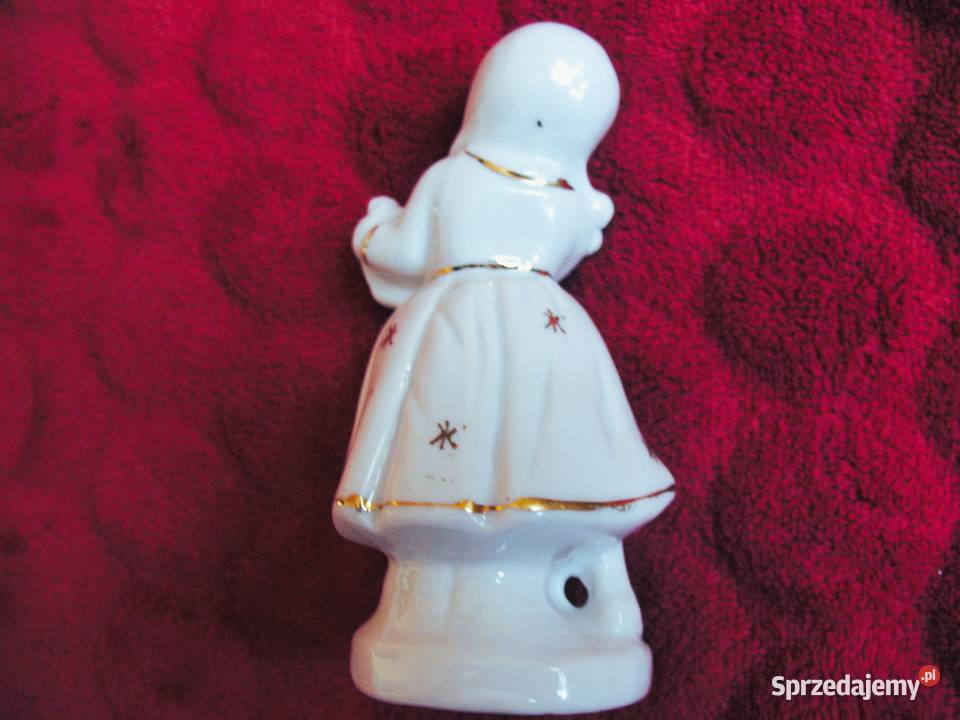 Dziewczynka z lirą biała złocona porcelana 10 x mazowieckie Siedlce sprzedam