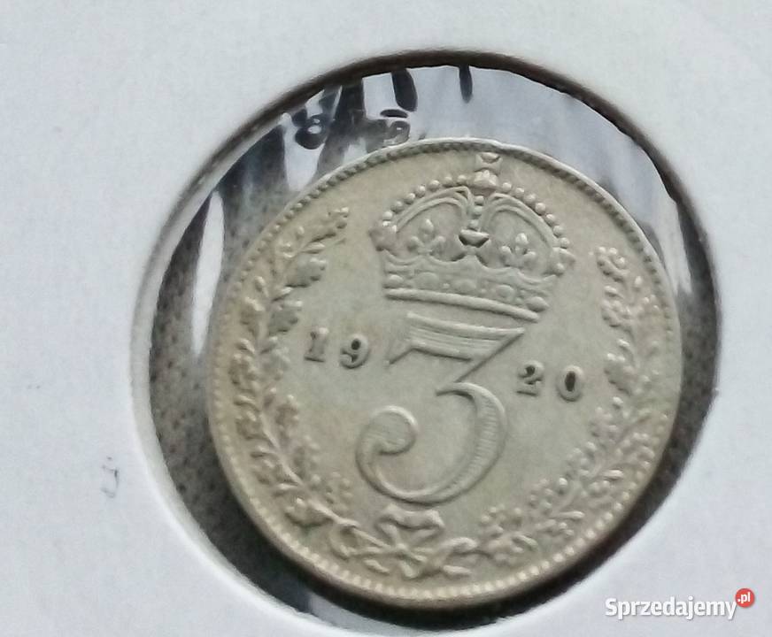 WIELKA BRYTANIATRZY PENCE1920 r SREBRO Numizmatyka Legionowo