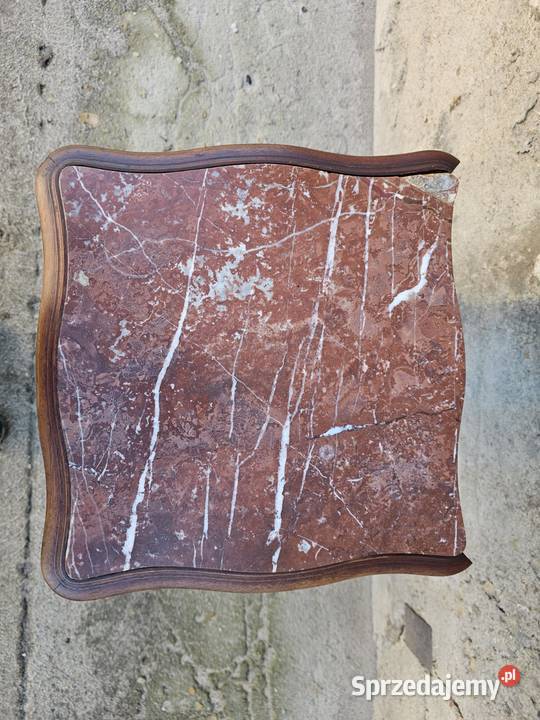 Francuski stolik nocny z marmurem nakastlik Wałbrzych