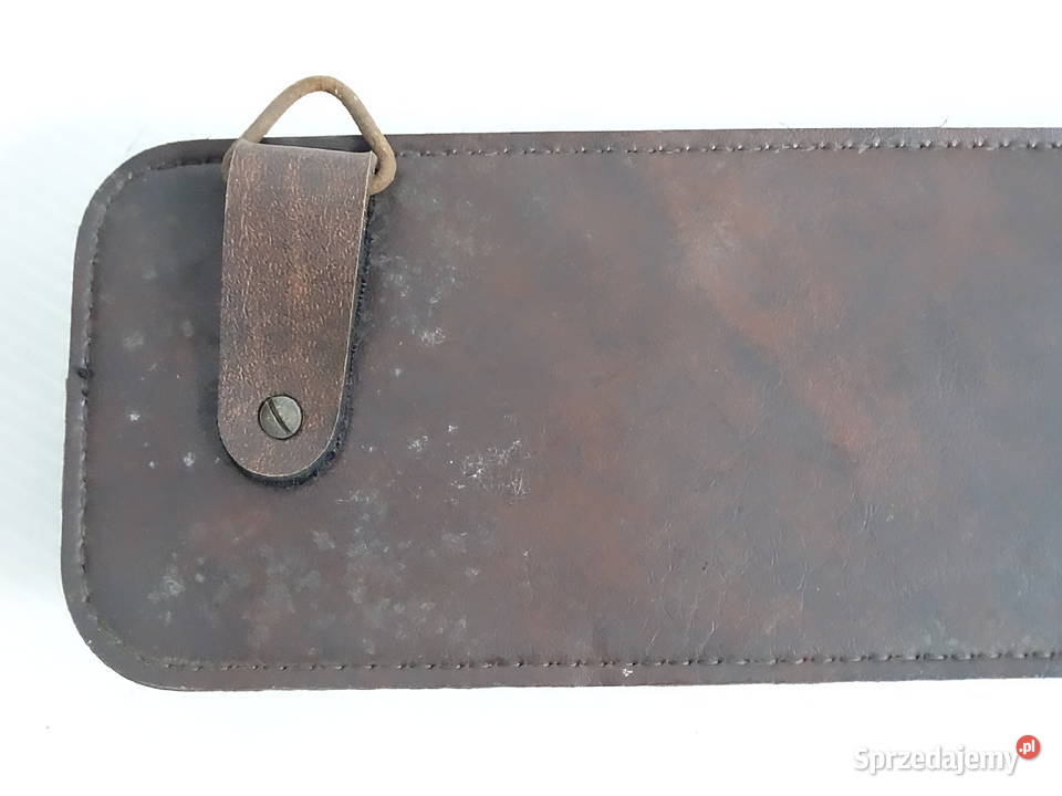 Stary skórzany pokrowiec etui na fajki vintage Biłgoraj