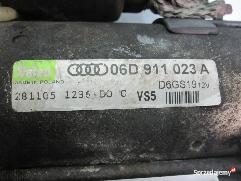 AUDI A4 B7 20 TFSI BWE 200 rozrusznik 06D911023A Układ elektryczny silnika