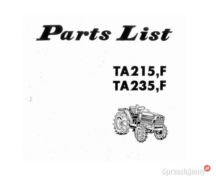ISEKI TA215F TA235F katalog części Kielce sprzedam