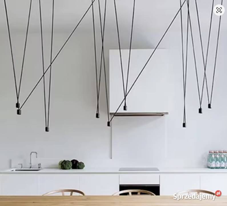 Lampa sufitowa pająk liniowa 9 punktów czarna Tarnów