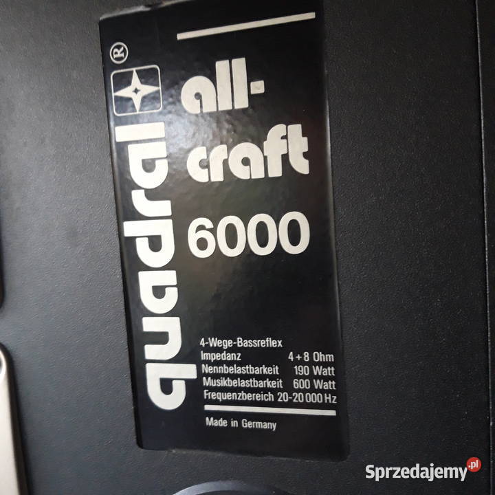 Kolumny Głośniki Quadral All Craft 6000 dolnośląskie Wrocław