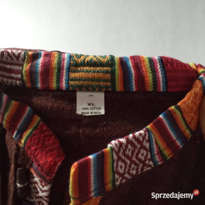 Męska Koszula Z Długim Rękawem z Indii Boho Kudowa-Zdrój