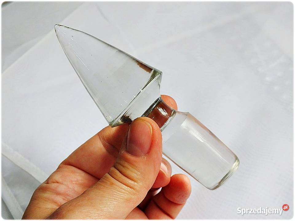 Stary szklany korek do karafki szpiczasty Porcelana i szkło Żary sprzedam