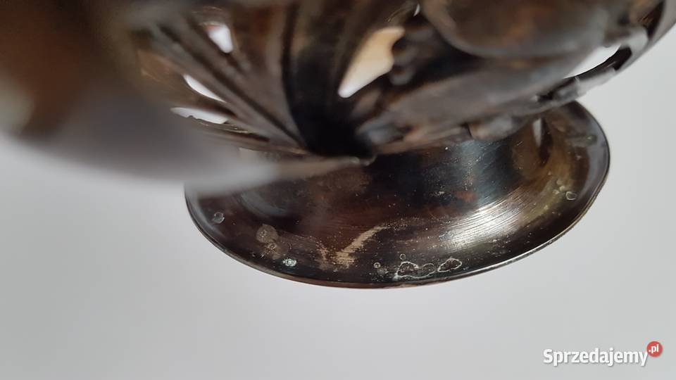 Platerowana cukiernica Tulipany ze szklanym Antyki, Sztuka, Kolekcje Dąbrowa Górnicza