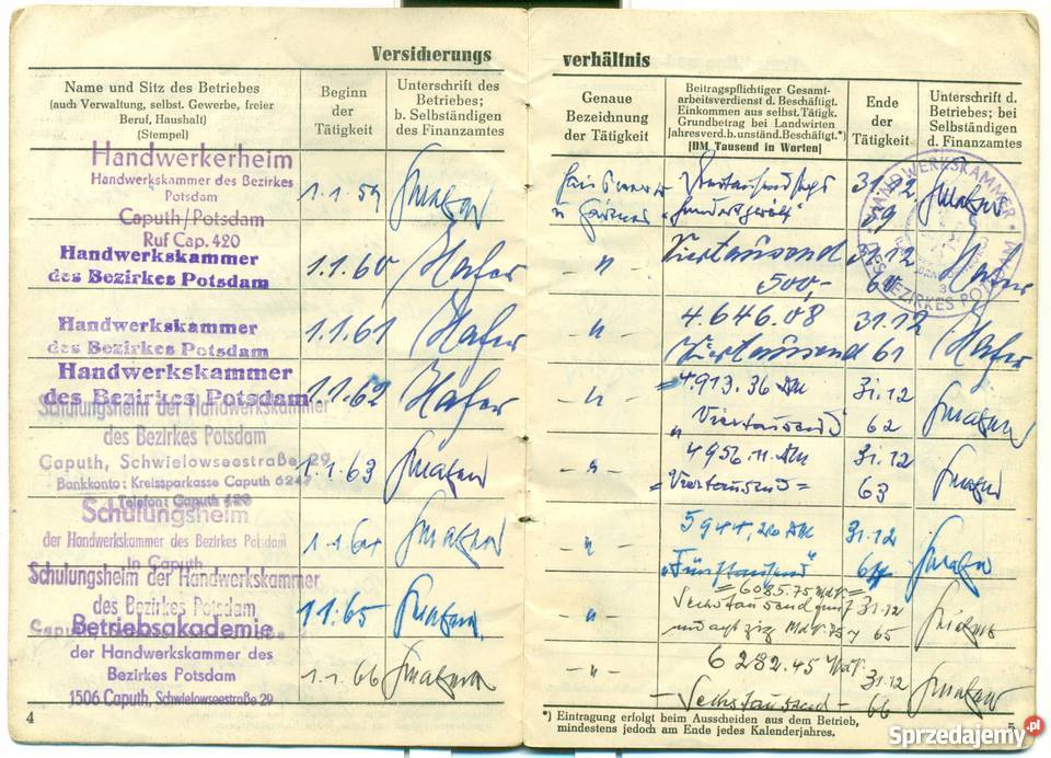 Sozialversicherung Versidherungs Ausweis wielkopolskie Ostrów Wielkopolski