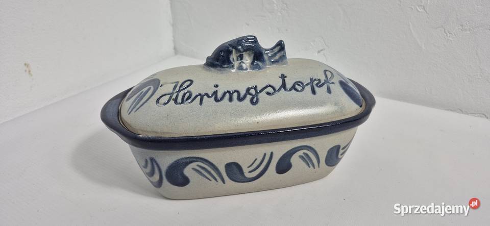 Stylowy ceramiczny garnek na śledzie HERINGSTOPF Biłgoraj
