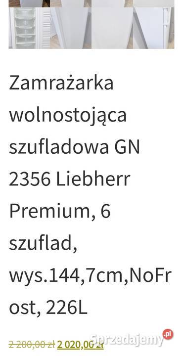Zamrażarka szufladowa LIEBHERR GN 2356 NoFrost 60cm Lodówki i zamrażarki Pietrzyków