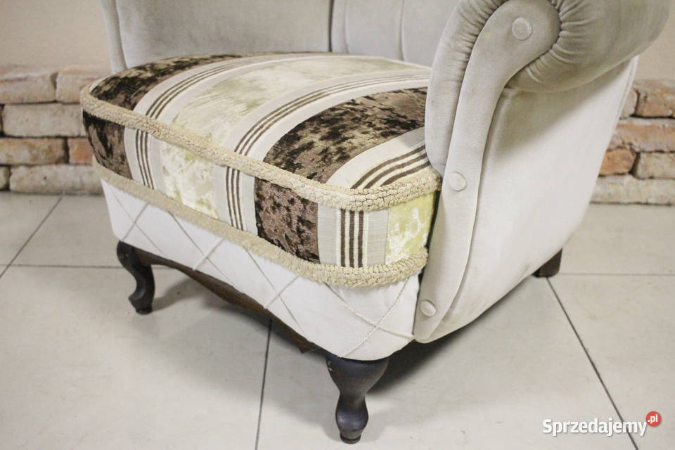 Zestaw dwóch foteli ładne obicie śląskie Pszczyna