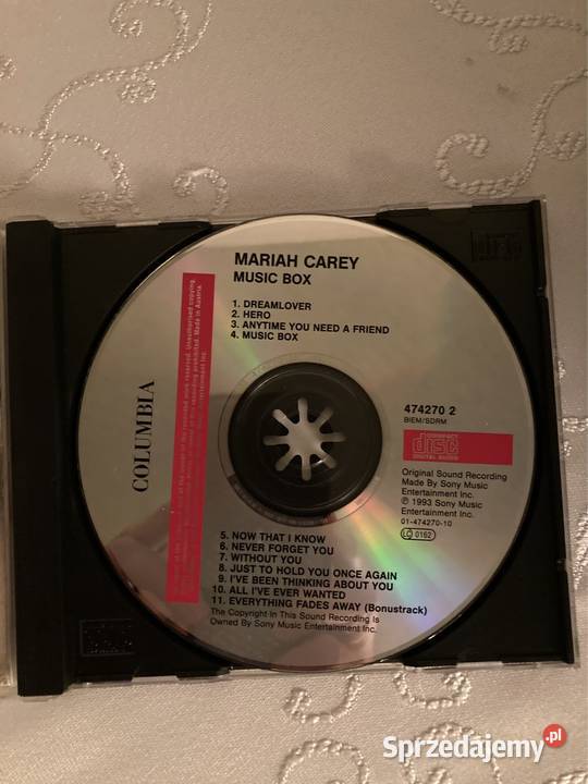 Płyta CD Wydanie I Album Mariah Carey Music Box 1 płyta Czerwionka-Leszczyny