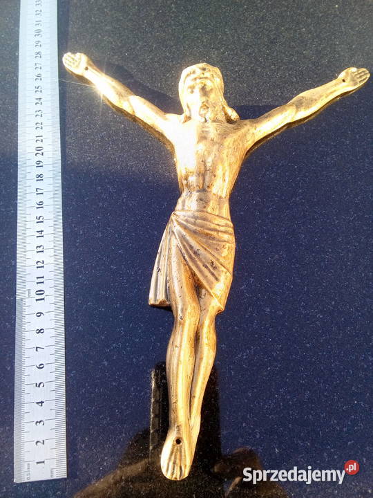 Wizerunek Jezus Chrystus złoty krzyż Strzegowo