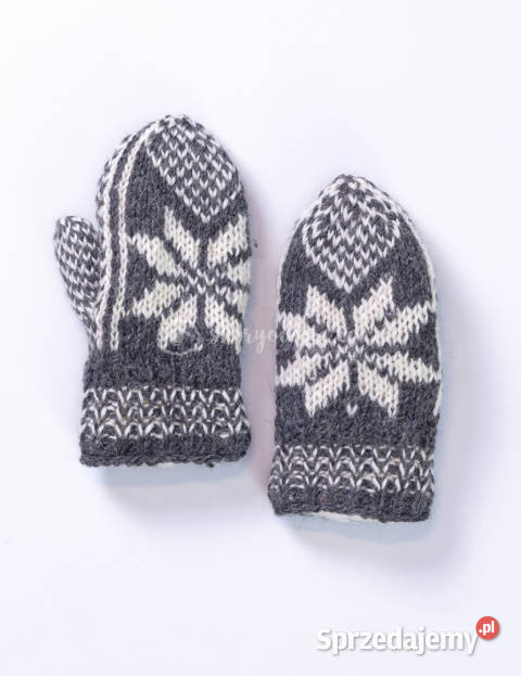 Jednopalczaste grube rękawiczki wełniane gwiazdy Uniseks Szaflary