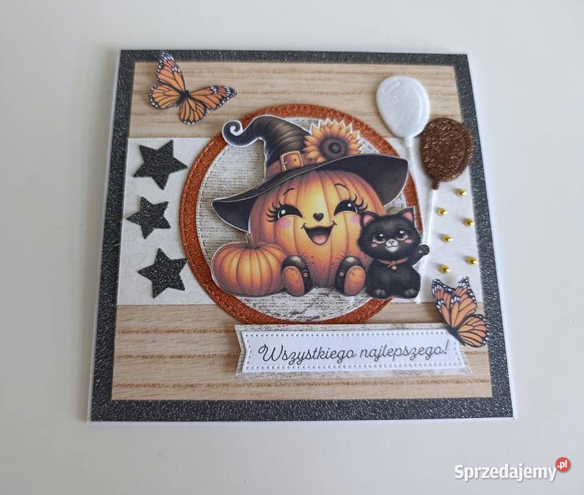 Kartka na urodziny imieniny jesienna Halloween Łódź