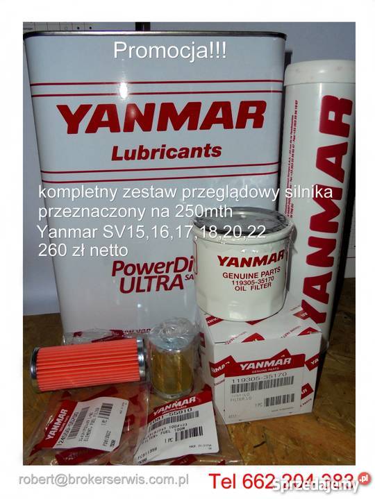 Yanmar SV151617182022 zestaw filtrów olej Części
