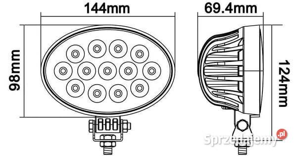 Lampa robocza LED owalna 39W 3510 lm 1030V Oświetlenie Kamionna