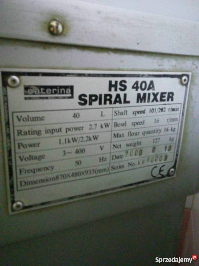Mikser spiralny HS40A Gastronomia Warszawa