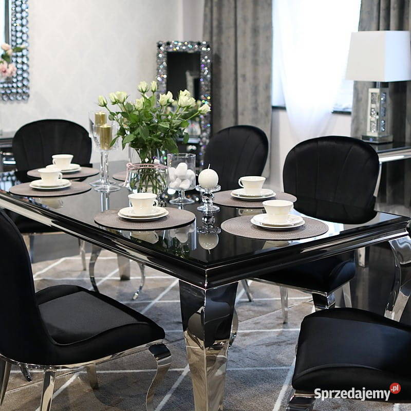 Jadalnia Bellissimo Nero czarny stół glamour 90cm mazowieckie Warszawa